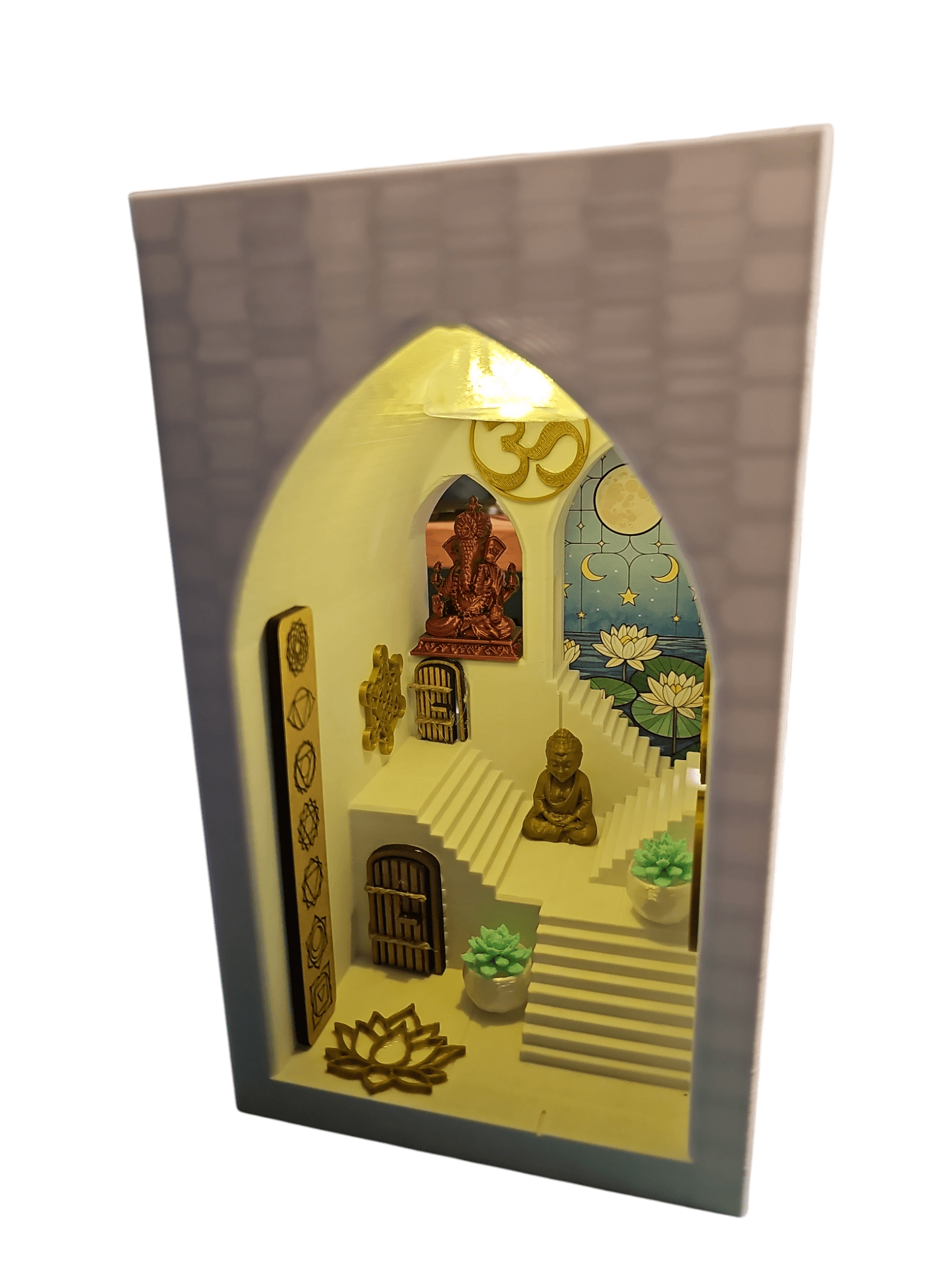Book Nook, Sujeta Libros Templo Decoracion, Con Luz — Impresión 3D en CantibayPrint